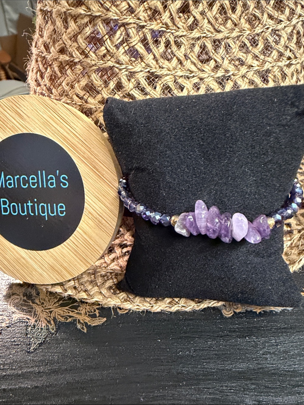 Purple Amethyst Chip Beaded Bracelet. 🆕